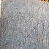 Grey Stitch Pattern Raw Cotton Throw with Grey Tassels | Soft & Breathable 145×200cm Cotton Blanket for Sofa and Bed